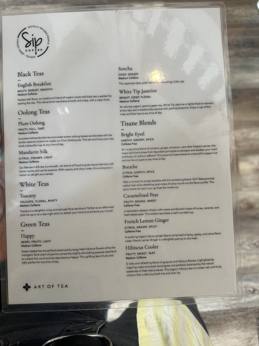 SIP coffee Menu - Image 1